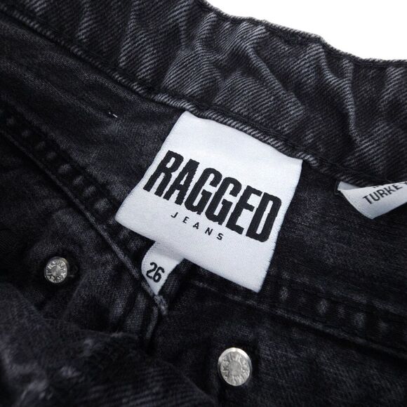 FREE PEOPLE The Ragged Priest Trip Skater Jeans 90s Wide Baggy Y2k Black Denim - Picture 2 of 7